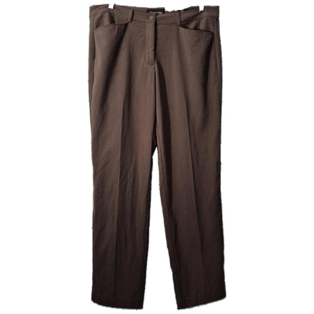 Chadwicks Style Diane Ladies Brown Straight Leg Dress Pant Pockets